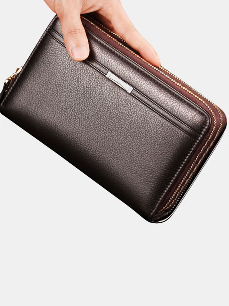 Waterproof PU Leather Clutch Bag Men Wallet  7 Card Holders Coin Bag Phone Bag