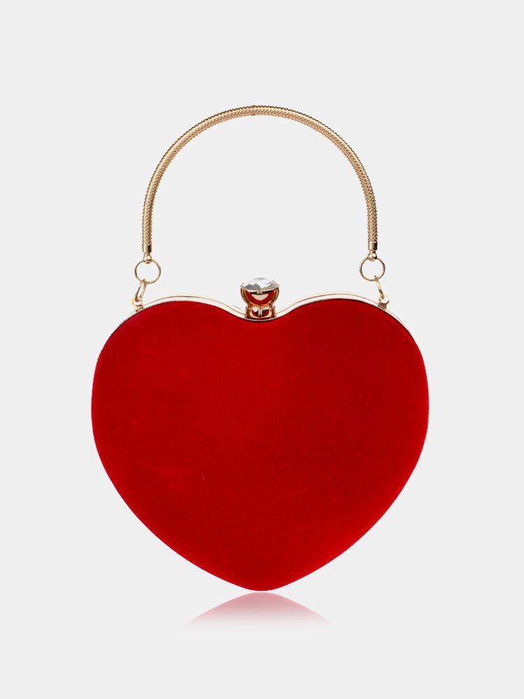 Heart-shaped Handbag Cosmetic Bag Clutch Bag Chain bag