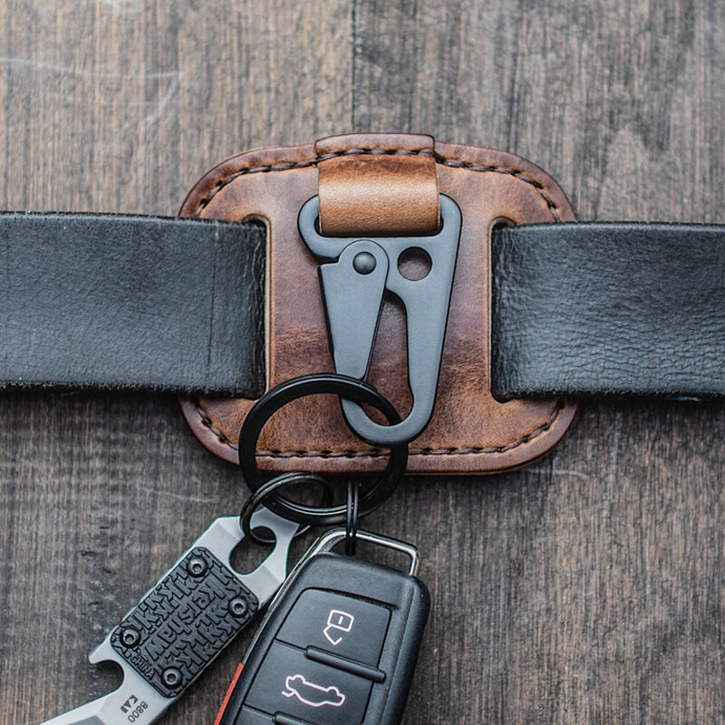 Men Genuine Leather Easy Carry Key Case Bag Keypster