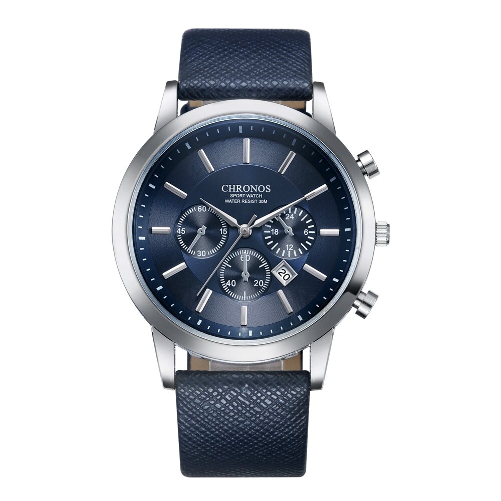 

Classic Business Mens Quartz Watches Waterproof Calendar Date Leather Watches Portable Clock for Men, #4;#3;#2;#1