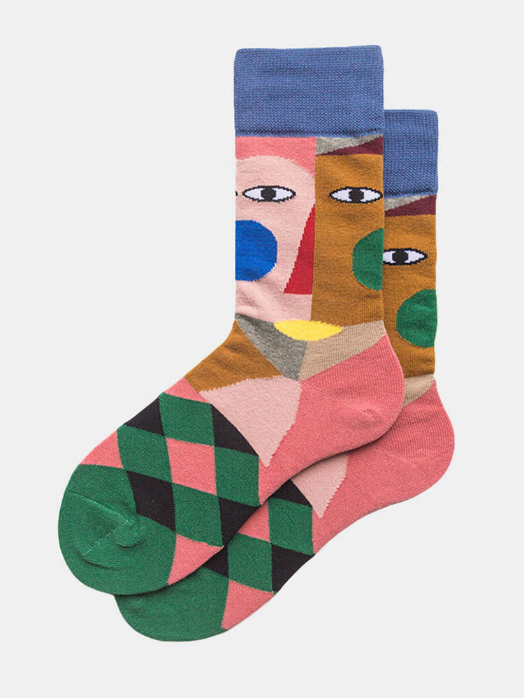 Couple Autumn And Winter Socks Color Art Tide Abstract Clown Fashion Street Socks