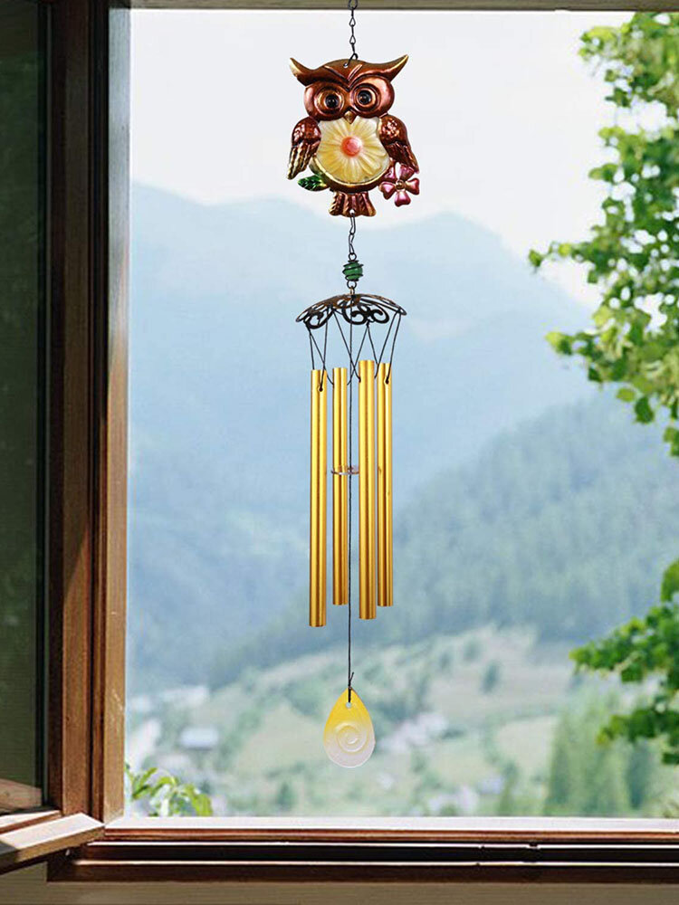 

1PC Colorful Owl Pendant Bell Tube Wind Chimes Indoor Outdoor Garden Home Decor Ornaments