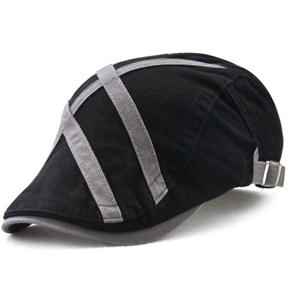 

Men Women 100% Cotton Breathable Beret Cap Casual Windproof Warm Hats Adjustable Caps, Blue;black;grey1;grey2;beige