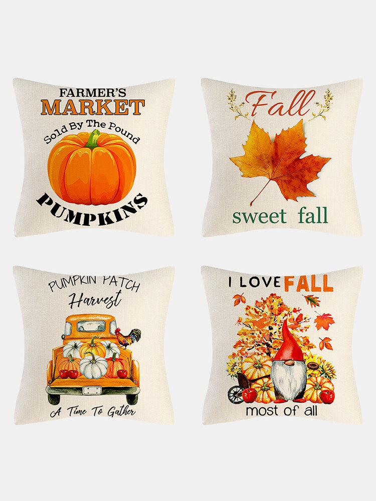 

4 Pcs Halloween Pillowcase Cushion Cover Throw Pillow Cover Without Filler Cartoon Pattern Festival Decor For Bedroom Li