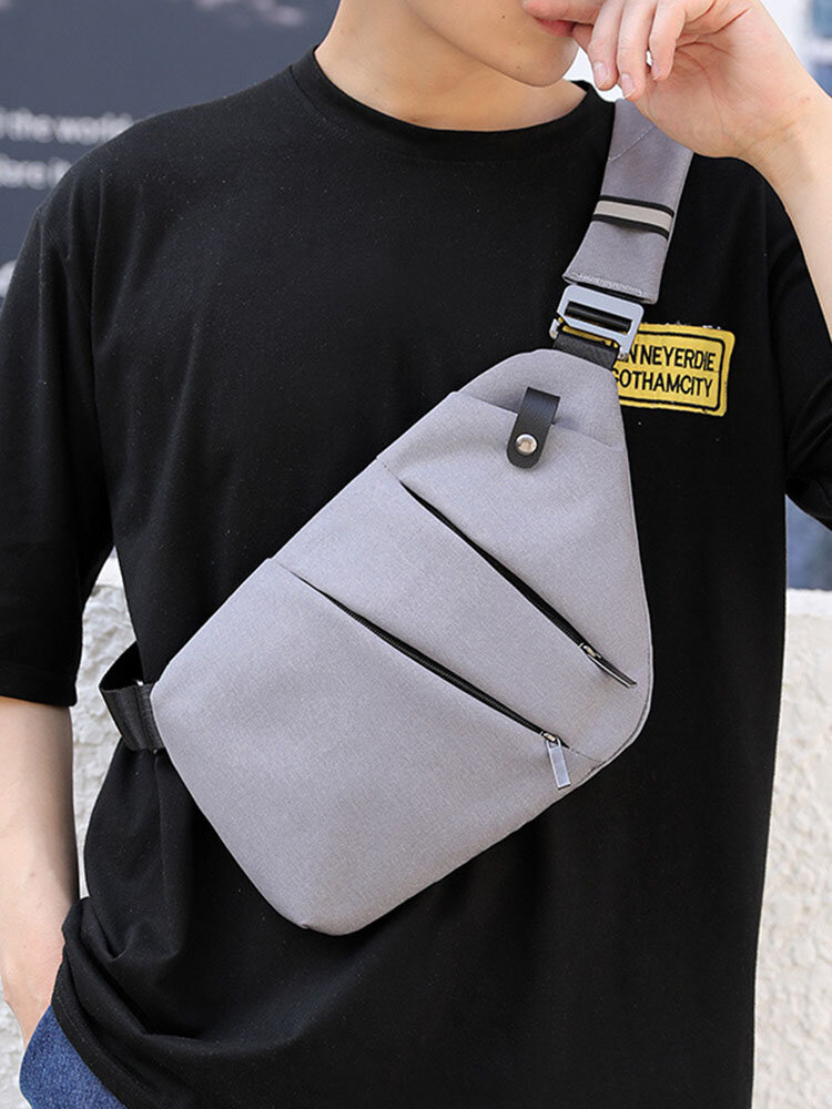 

Men Oxford Luminous Multi-pockets Large Capacity Anti-theft Waterproof Crossbody Bag Chest Bag Sling Bag, Grey1;red
