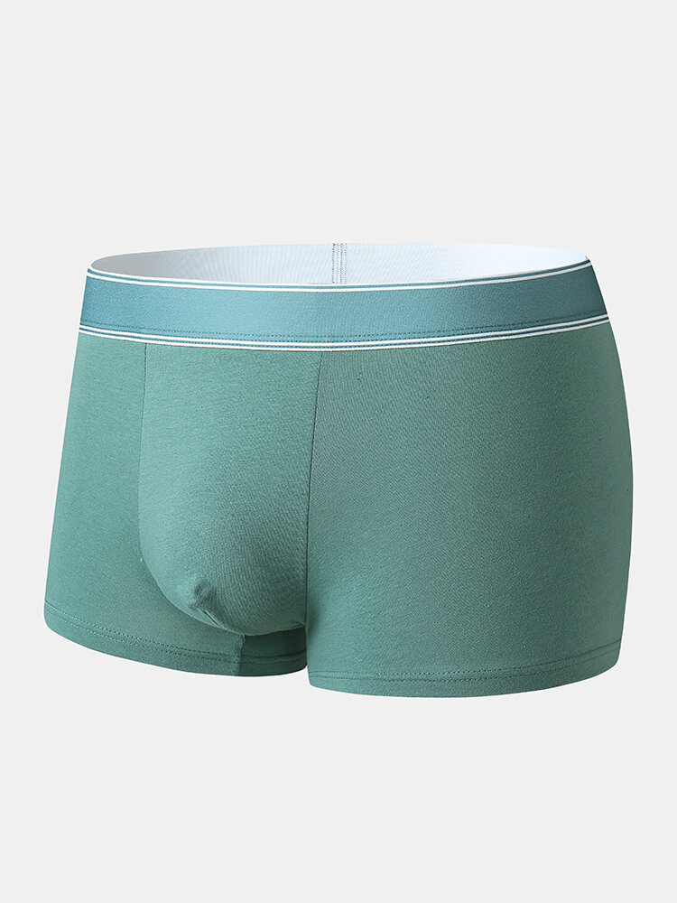 Mens Solid Color Graphene Antibacterial Underwear U Convex Boxer Briefs
