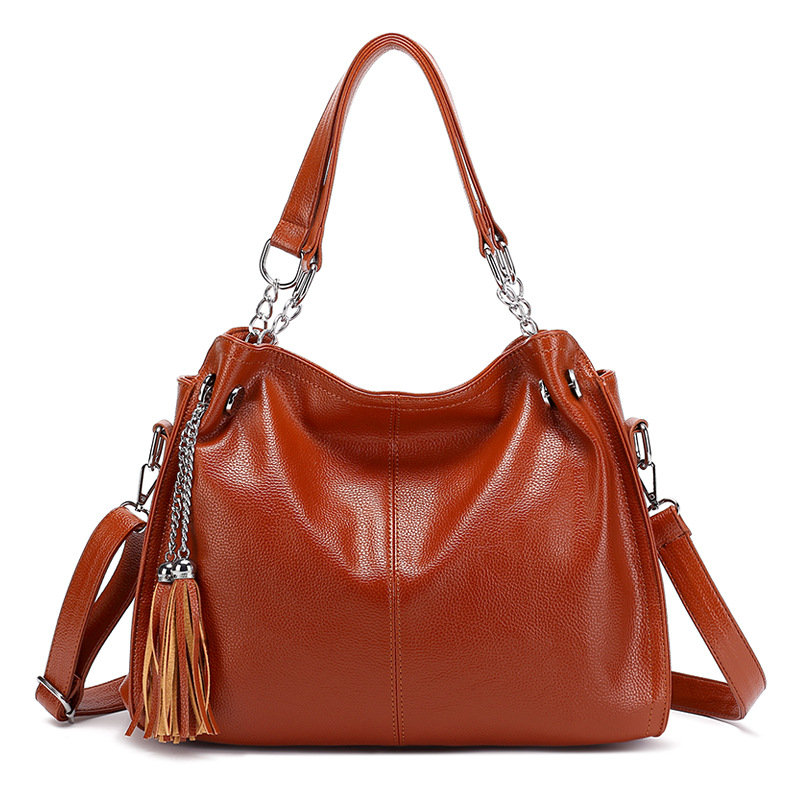 Women Simple Large-capacity  Soft Leather Hand Bag Shoulder Bag