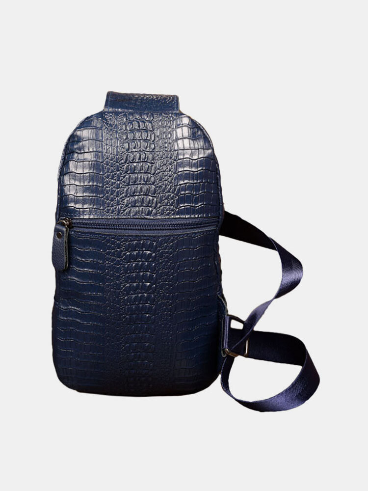 

Alligator Genuine Leather Anti-theft Multifunctional Crossbody Bag Chest Bag Sling Bag, Black