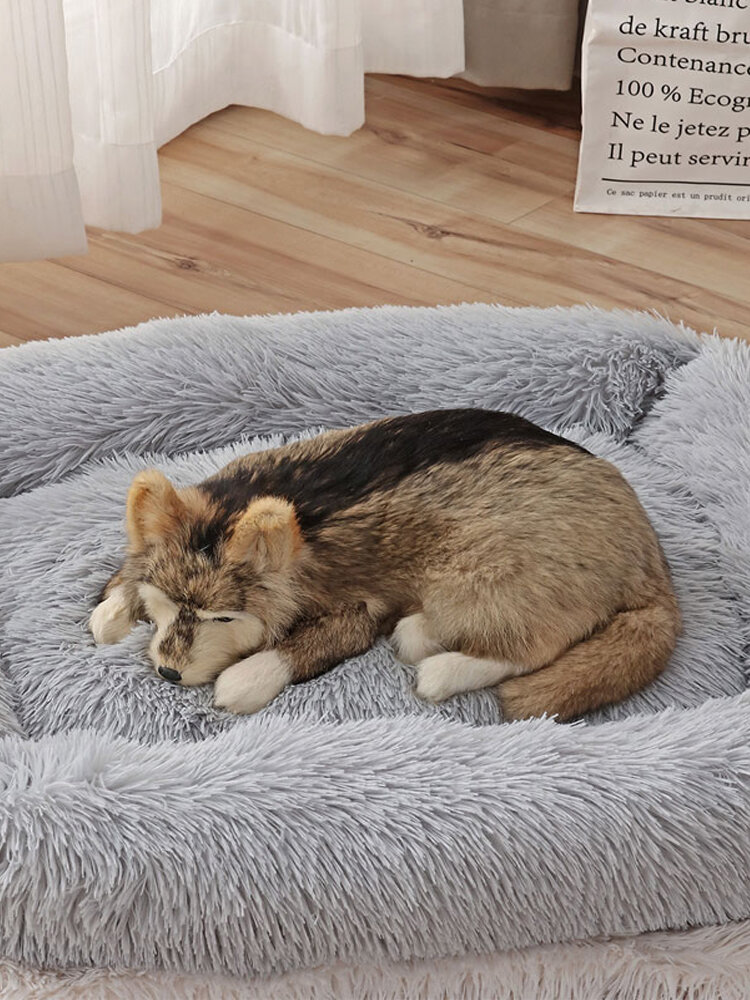1 PC Comfy Calming Long Plush Pet Bed Winter Warm Plush SoftDog Cat Sleeping Cushion Mat