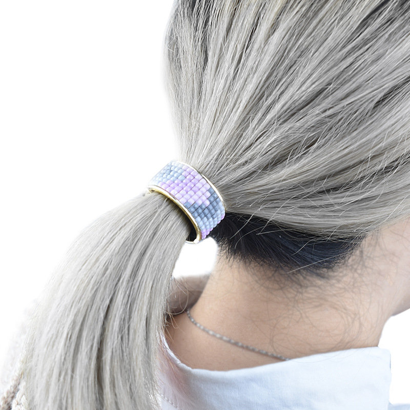 

1PC Fashion Elegant Women Metel Hair Tie Elastic Ponytail Holder Candy Color Hair Accessories, White