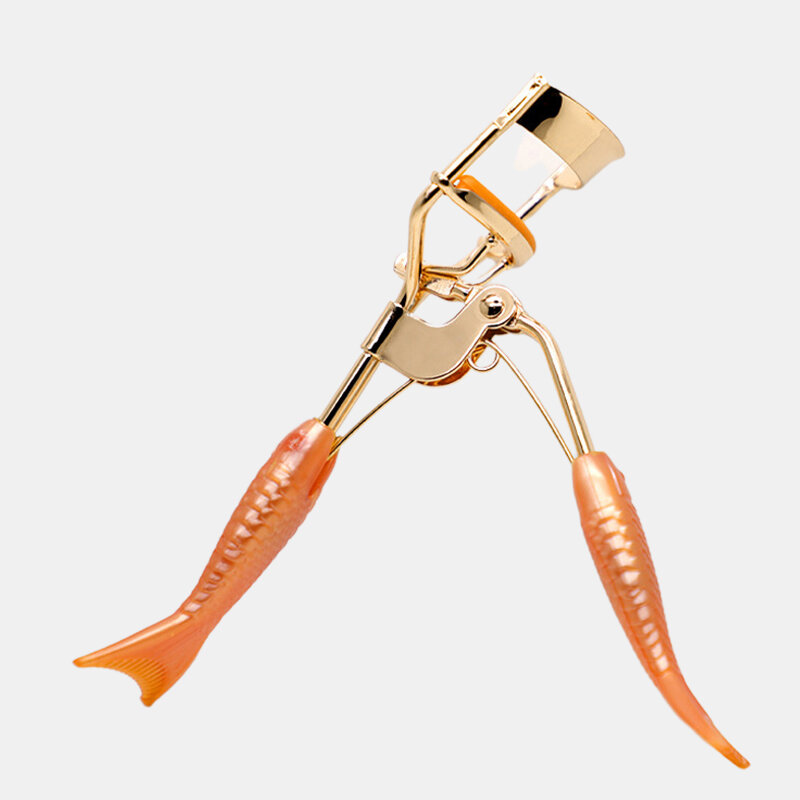 

Orange Mermaid Handle Eyelash Curler Mini Comb 180 Degree Curling Eyelash Tool, Gold;rose gold