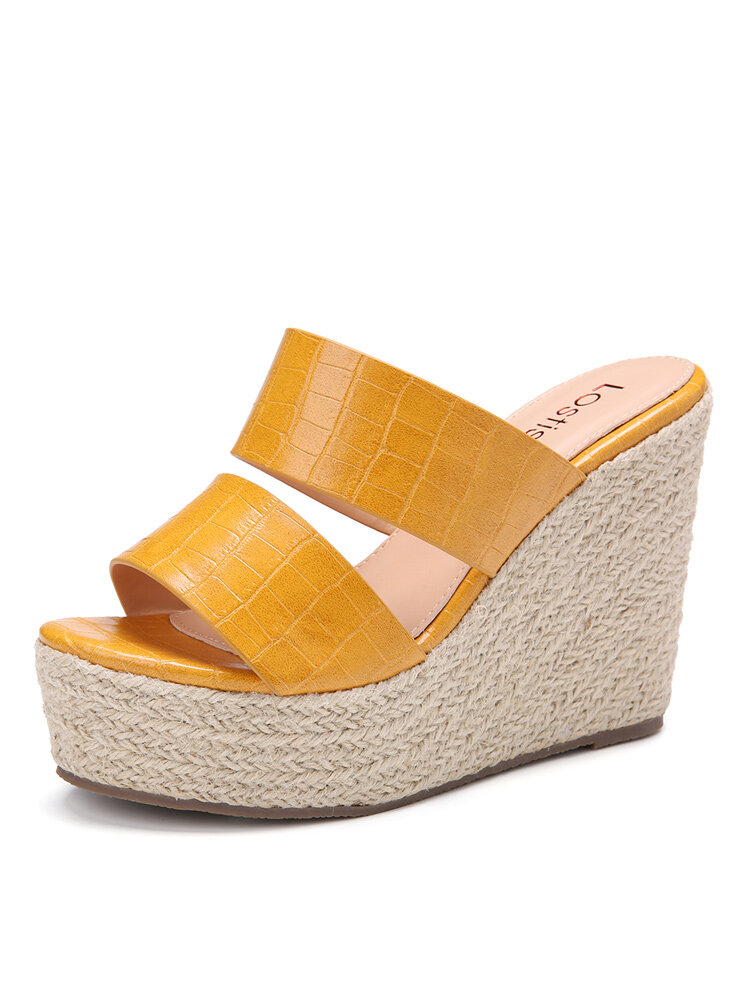 Women Comfy Daily Veins Open Toe Espadrilles Wedges Slippers