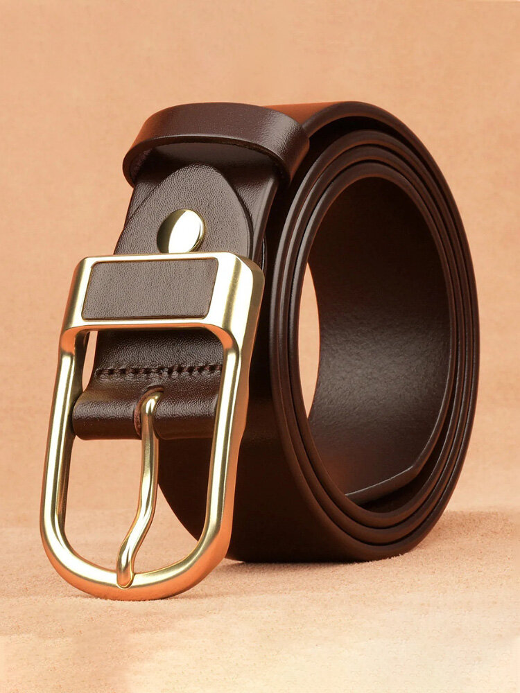 110-130 CM Men Soft PU Solid Color Alloy Pin Buckle Casual Business Belt