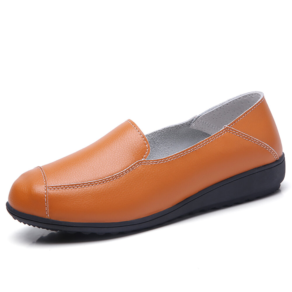 Stitching Solid Color Round Toe Comfort Casual Flats
