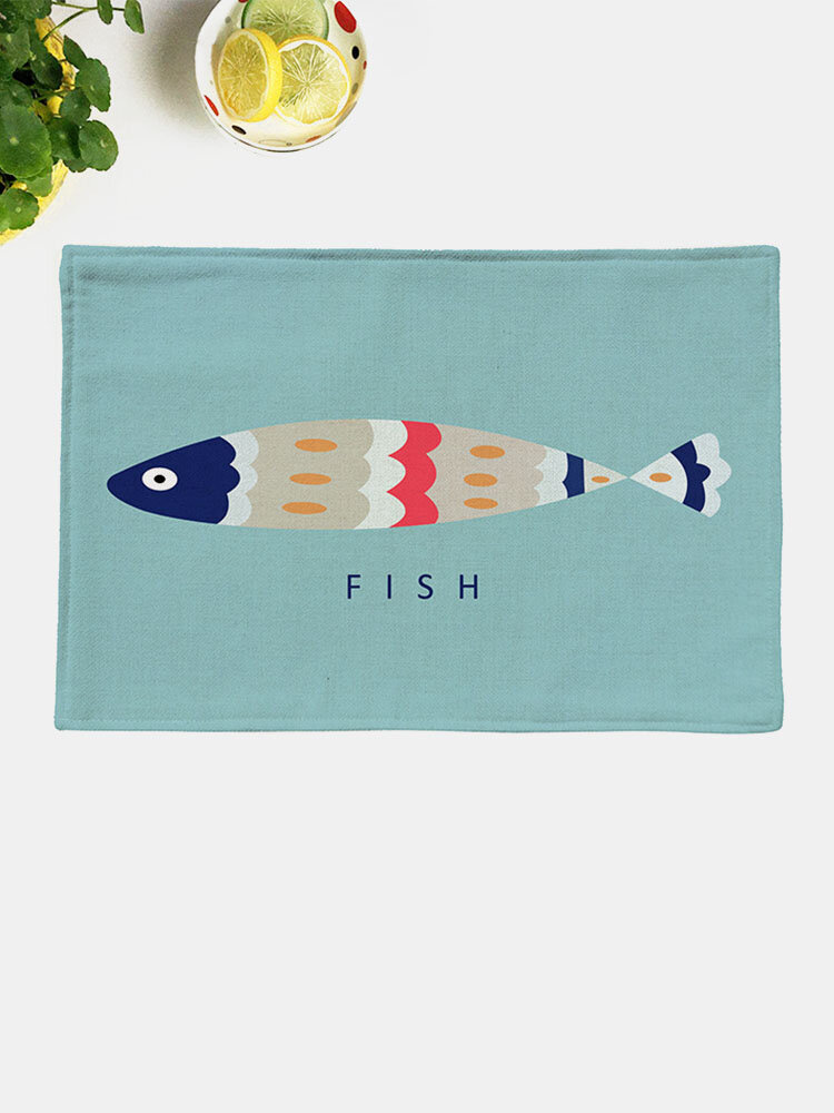 

1PC Placemat Table Mats Fish Pattern Heat Resistant Insulation Wipeable Waterproof Washable Kitchen Dining Patio Table P