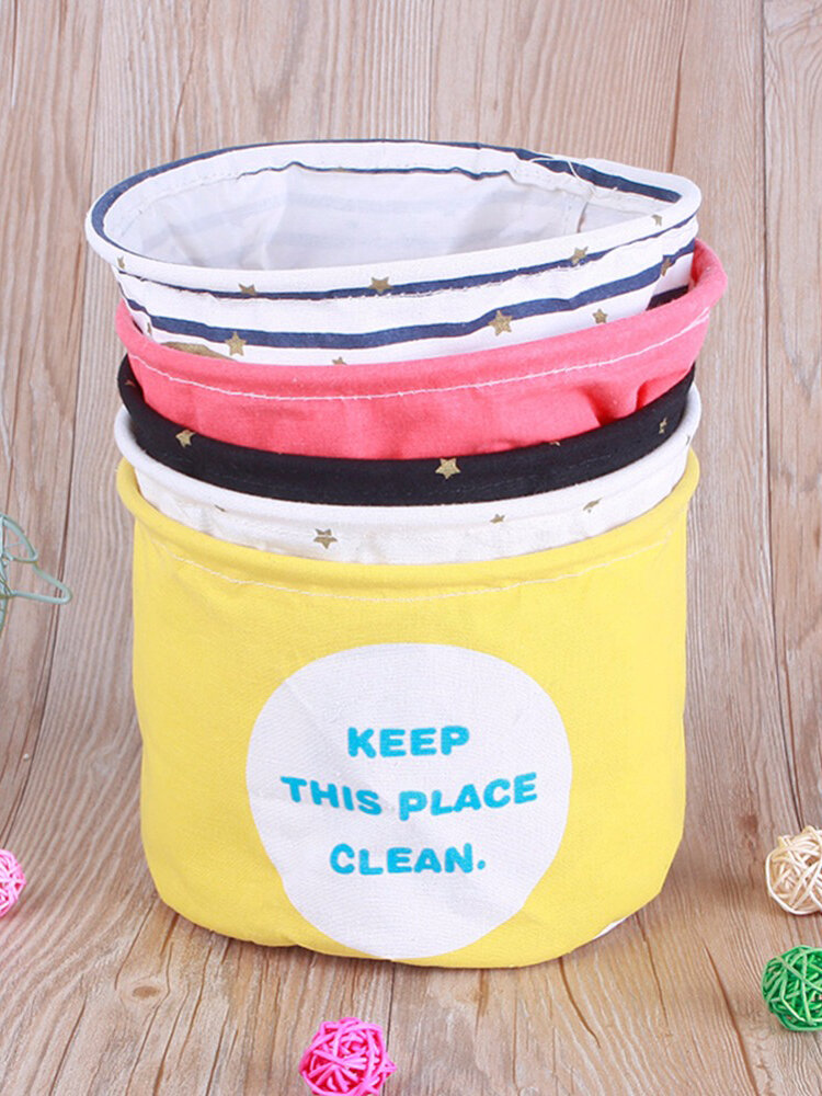 Cotton Linen Letter Storage Basket Waterproof Portable Clothes Toys Storage Container