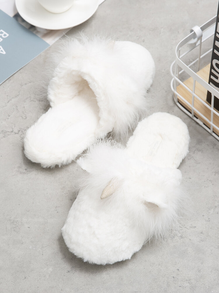 Women Lovely Soft Comfortable Warm Plush Home Slippers
