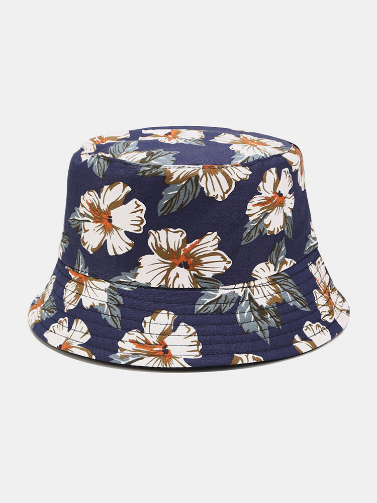 Women & Men Double-Sided Floral Overlay Print Pattern Casual Outdoor Visor Bucket Hat