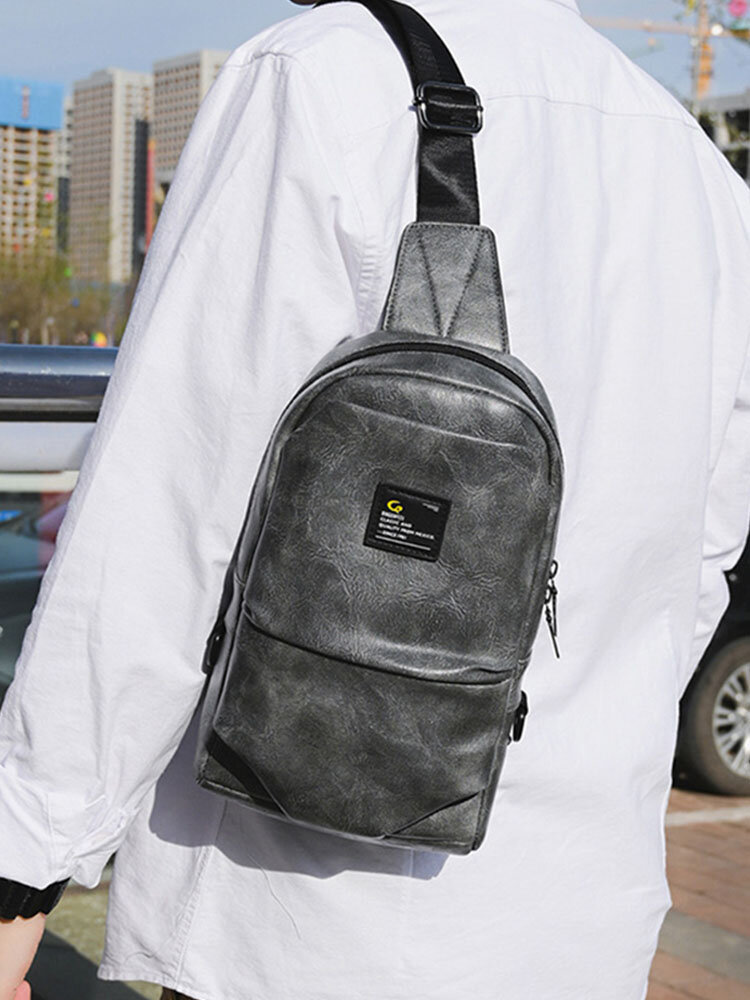 Retro Waterproof Earphone Hole Design Adjustable Backpack Mode Large Capacity Chest Shoulder Bag