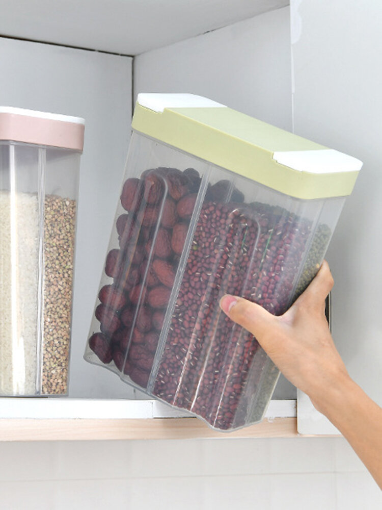

1Pc Kitchen Compartment Grain Storage Tank Snack Storage Box Moisture-Proof Fresh-Keeping Sealed Jar, Pink;green;blue