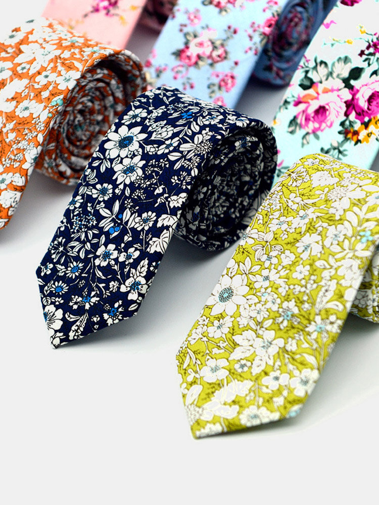 Men's Wedding Cotton Printing Floral Ties For Men Suit Skinny Ties Corbatas Grooms Necktie от Newchic WW