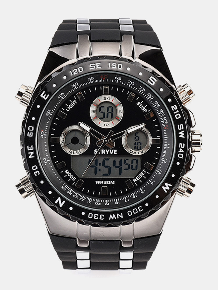 STRYVE Sport Digital Quartz Watches Multifunctional WaterProof Fashion Round Dial Watch for Men