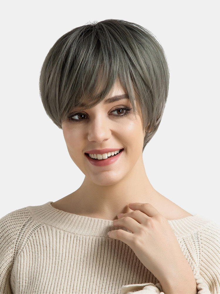 9 Inch Women Gradient Short Hair Wig Personality Fashion Artificial Hair Wigs