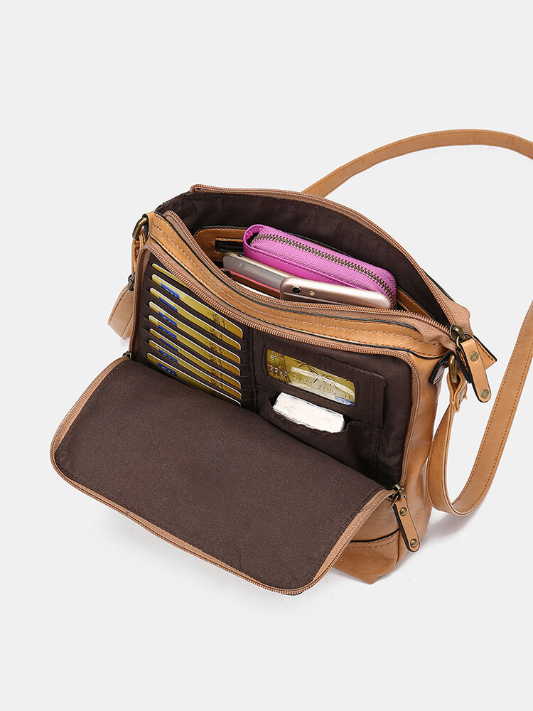 حقيبة نسائية متعددة الوظائف من Mandy حقيبة كروس كاجوال صلبة