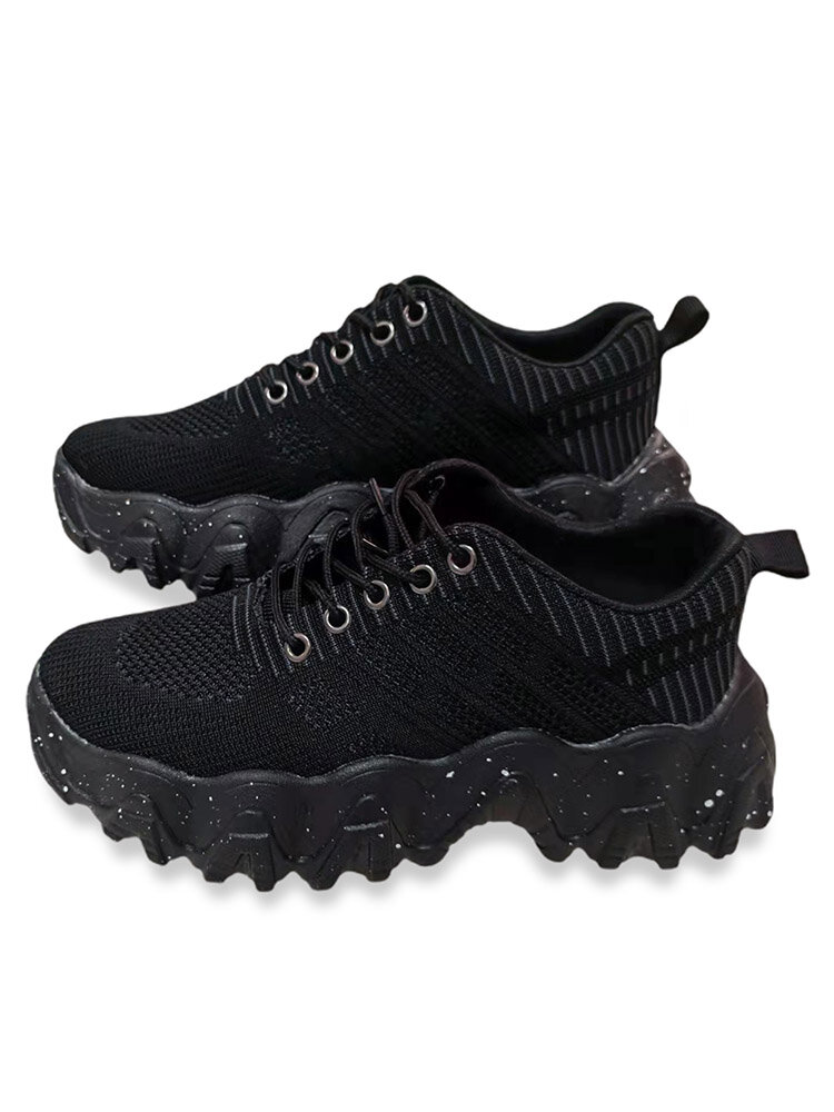 Plus Size Women Fashion Casual Lace-up Comfy Breathable Chunky Sneaker Shoes