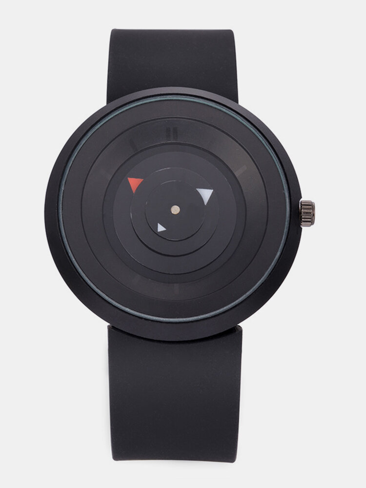 Fashion Unisex Quartz Wristwatch Silicone Strap Concise Second Disk Creative Watches for Women Men