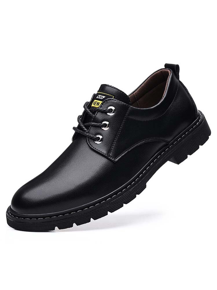Men Brief Cow Split Leather Non Slip Soft Casual Business Shoes