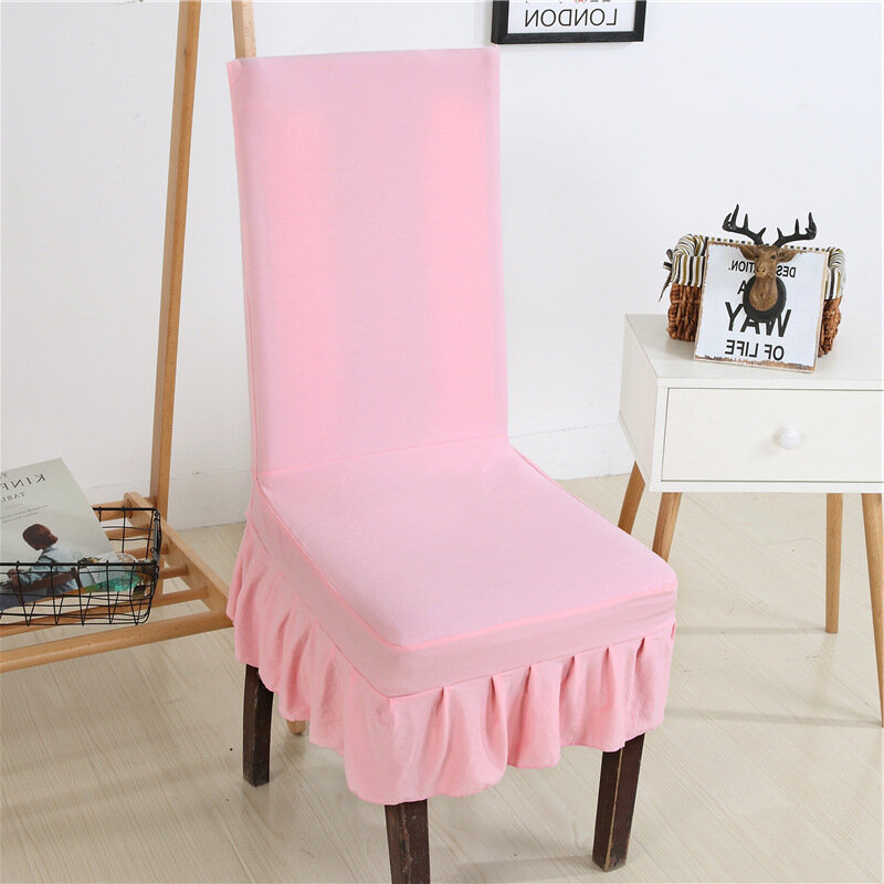 

Universal Size Stretch Pleated Chair Covers Skirt Seat Covers for Wedding Banquet Party Hotel Decor, Grey