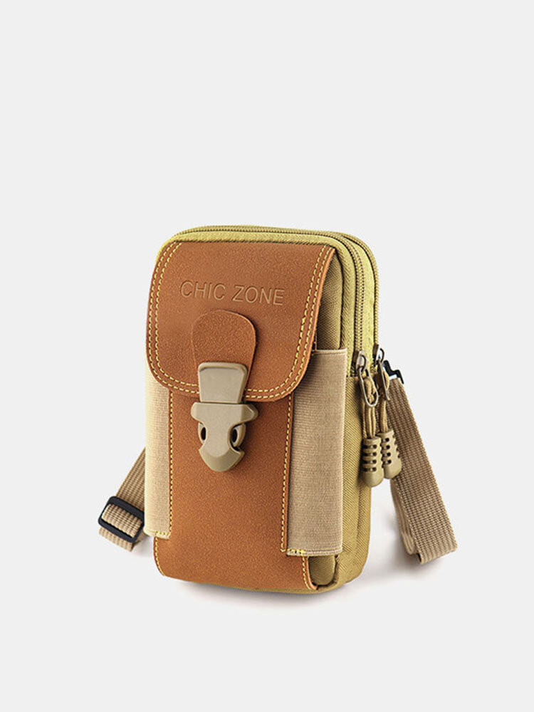 Men Waterproof 6.5 Inch Phone Holder Tactical Outdoor Phone Bag Waist Belt Bag Crossbody Bag