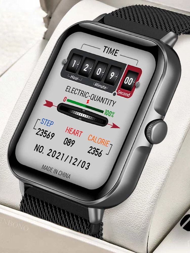 1,69 polegada HD Tela de toque completa Bluetooth Chamando em tempo real Coração Taxa de Pressão Arterial SpO2 Monitor Multi-Sport Modes IP67 Impermeável Smart Watch
