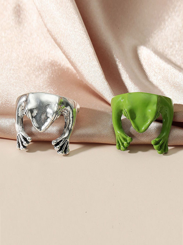 Vintage Stylish Frog-shape Opening Adjustable Copper Ring