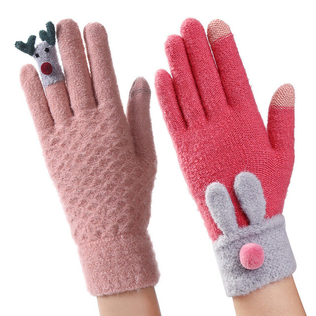 Knit Christmas Gloves Touch Screen Outdoor Gloves 