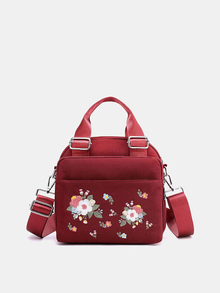 Women Nylon Floral Casual Handbag Crossbody Bag Shoulder Bag Handbag