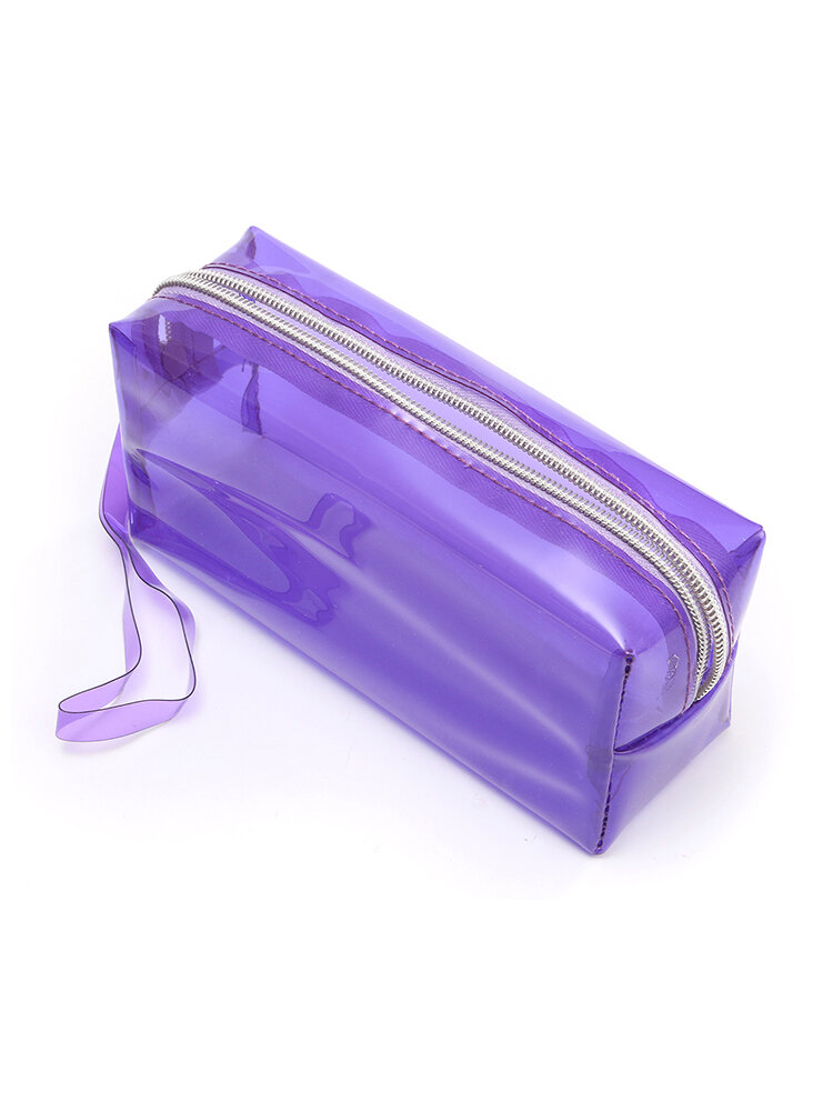 Clear Cosmetic Bags Pouch Zipper Toiletry Multi Functional Plastic PP Bag Lady Makeup Case L Size