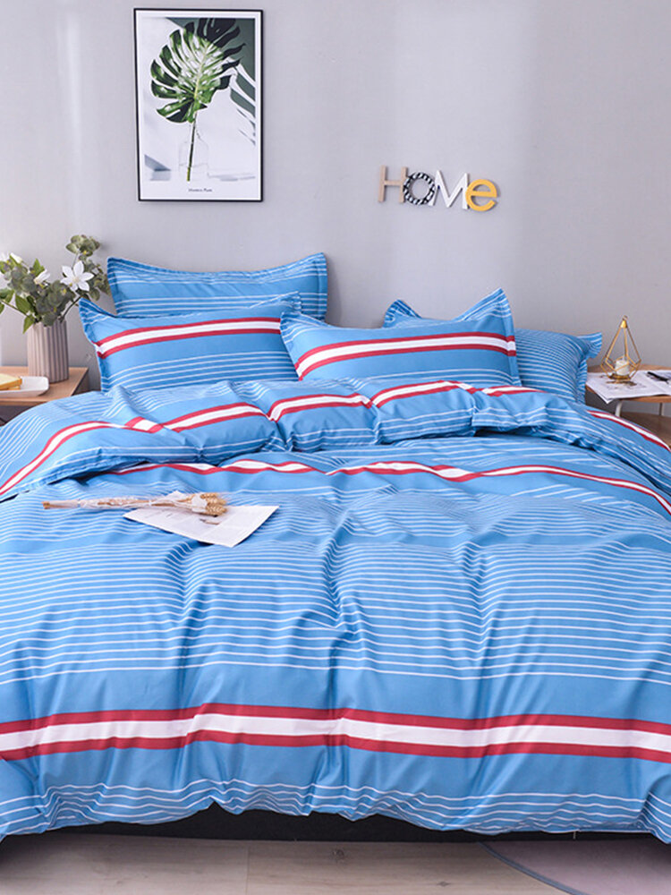 Simple Style Comfortable Bedding Fashion Striped Quilt Pillowcase