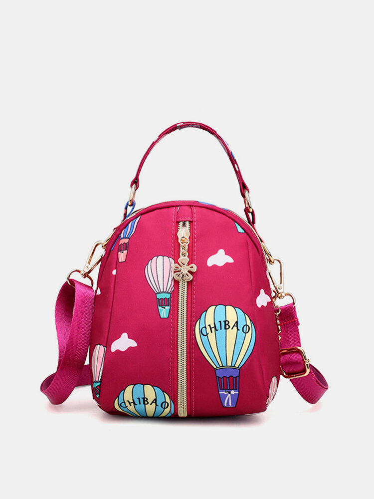 Women Travel Print Multi-Color Shoulder Bag Portable Mini Phone Bag Cloth Crossbody Bag