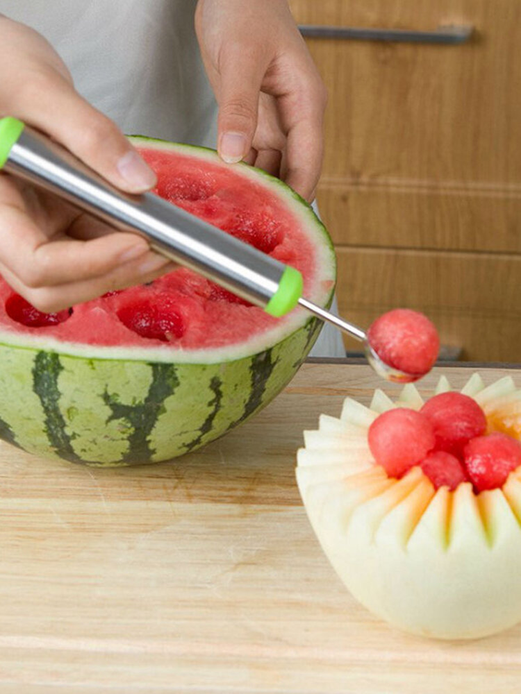 Melon Fruit Carving Knife Slicer Ice Cream Ball Scoop Spoon Baller DIY Assorted Cold Dish Tools