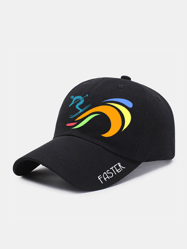 Winter Olympics Beijing 2022 Unisex Polyester Cotton Letter Embroidery Abstract Ski Figure Pattern Adjustable All-match Outdoor Sports Baseball Cap