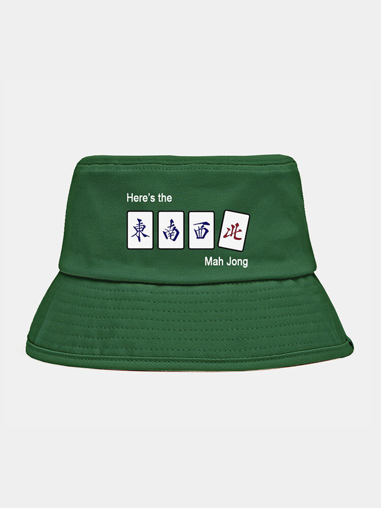 

Unisex Mahjong Print Bucket Hat, Green