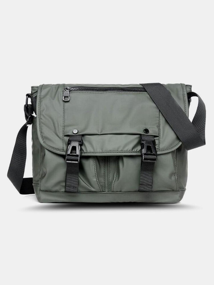 Casual Nylon Waterproof Scratch Resistant Double Buckle Decor Multi-pockets Crossbody Bag
