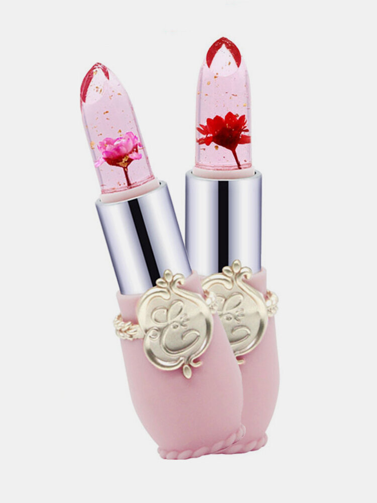 Minfei Temperature Change Color Flower Jelly Lipstick Waterproof Transparent Lips Balm Long Lasting Lipstick