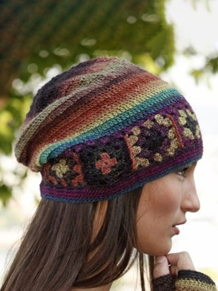 Women's Color-Block Casual Knitted Hats