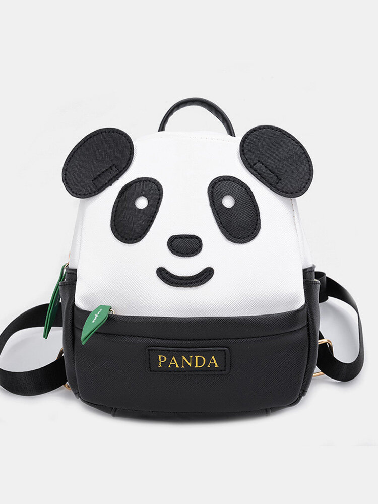 Women Faux Leather Casual Panda Winter Olympics Beijing 2022 Backpack