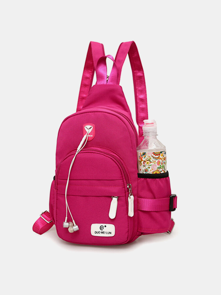 Casual Nylon Lightweight Outdoor Travel Chest Bag Shoulder Bag Backpack For Women