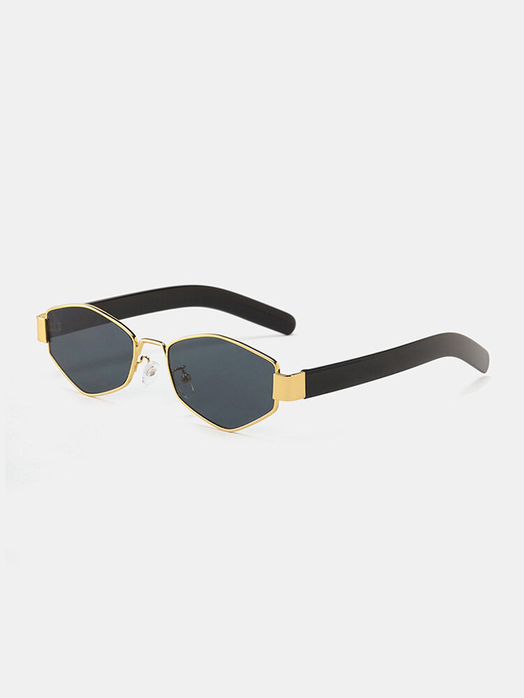Unisex Metal Polygonal Full Frame Tinted Lenses Anti-UV All-match Sunglasses