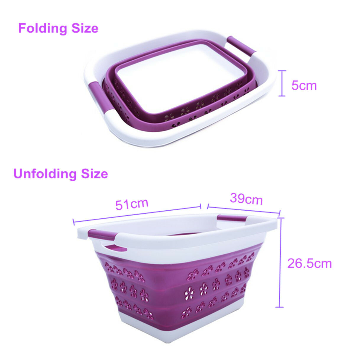 Large Collapsible Foldable Pop Up Laundry Basket Washing Cloth Space Saving Bin 